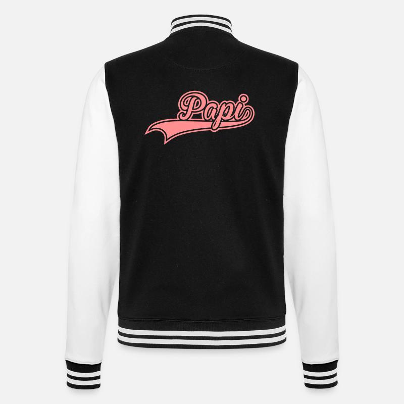 papi - College-Sweatjacke - Schwarz/Weiß