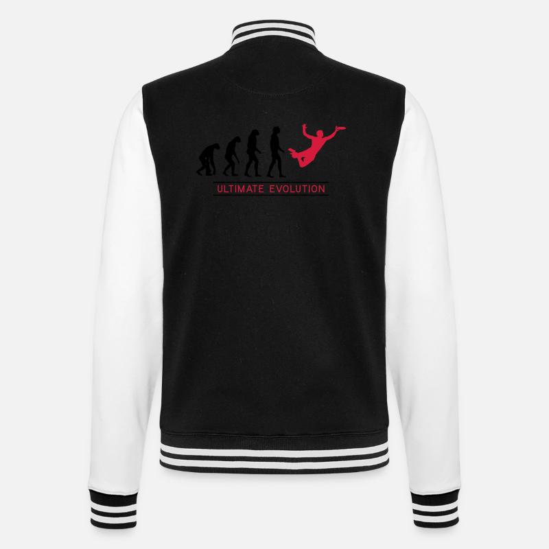 Ultimate Frisbee Evolution - College-Sweatjacke - Schwarz/Weiß