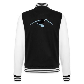 Skifahrer Berge - College-Sweatjacke - Schwarz/Weiß - Hinten - Marisol (170cm)