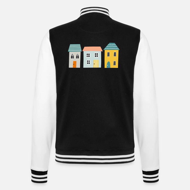 Häuser - College-Sweatjacke - Schwarz/Weiß