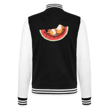 Meerschweinchen Melone für einen - College-Sweatjacke - Schwarz/Weiß - Hinten - Marisol (170cm)