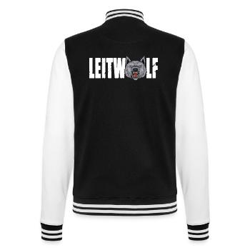 Leitwolf Alpha Wolf Kapitän Teamführer Trainer - College-Sweatjacke - Schwarz/Weiß - Hinten - Marisol (170cm)