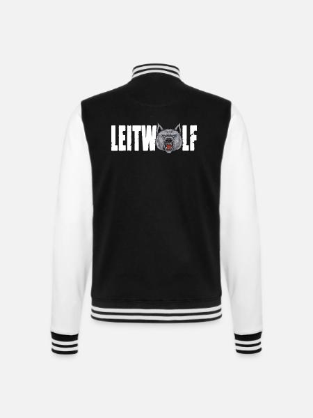 Leitwolf Alpha Wolf Kapitän Teamführer Trainer - College-Sweatjacke - Schwarz/Weiß