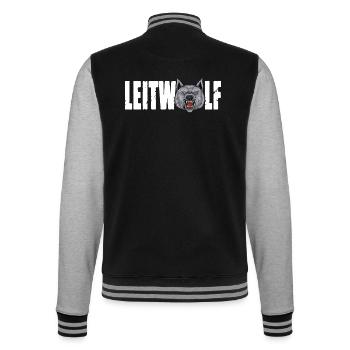 Leitwolf Alpha Wolf Kapitän Teamführer Trainer - College-Sweatjacke - Schwarz/Grau meliert - Hinten - Marisol (170cm)