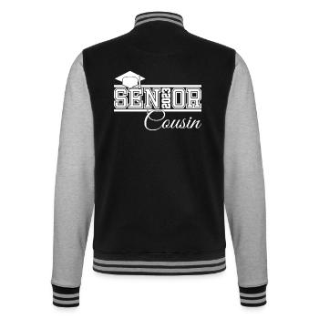 Senior 2023 Cousin Fier Cousin de Diplômé - Veste Teddy - noir/gris chiné - Dos - Marisol (170cm)