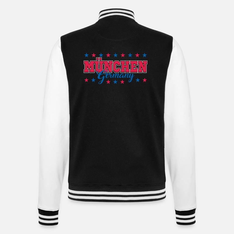 München - College-Sweatjacke - Schwarz/Weiß