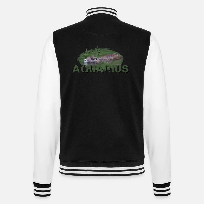 Wassermann Sternzeichen Wassermann Aquarius - College-Sweatjacke - Schwarz/Weiß