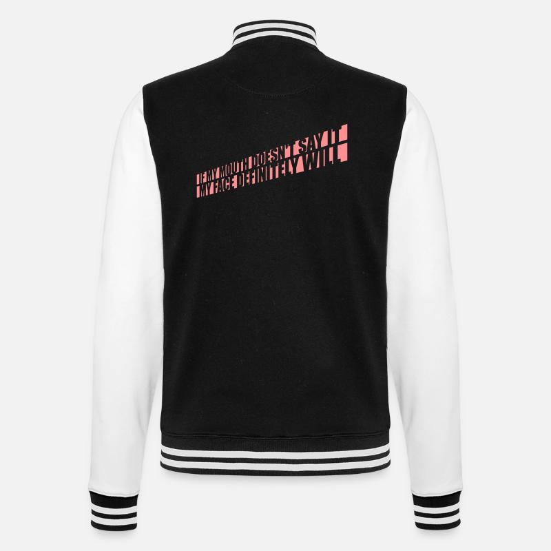 my face definitely will - College-Sweatjacke - Schwarz/Weiß