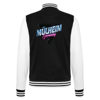 Mülheim Allemagne City Skyline Vintage Retro - Veste Teddy - noir/blanc - Dos - Marisol (170cm)