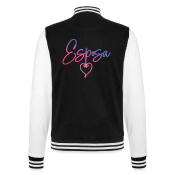 Esposa Cute Wife To Be Bride Couple Wedding Gift - College Sweat Jacket - black/white - Back - Marisol (170cm)