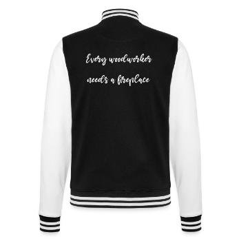 cool quote sexy carpenter tshirts badge - College Sweat Jacket - black/white - Back - Marisol (170cm)
