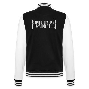 after god made me - College Sweat Jacket - black/white - Back - Marisol (170cm)