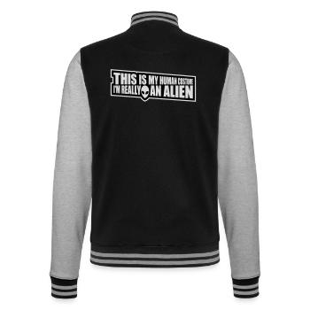 Citation extraterrestre de costume humain - Veste Teddy - noir/gris chiné - Dos - Marisol (170cm)