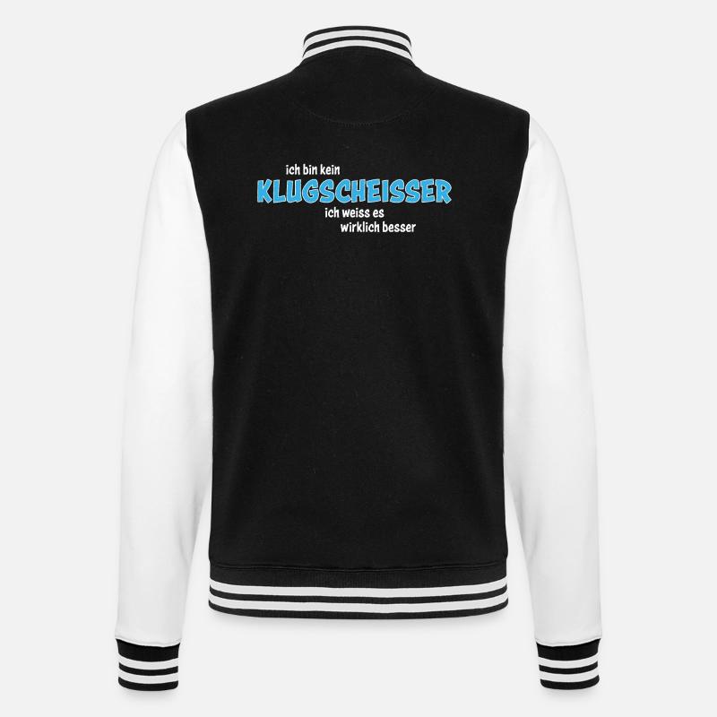 ich bin kein Klugscheisser - College-Sweatjacke - Schwarz/Weiß