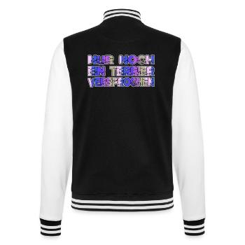 terrier bullterrier geburtstagsgeschenkidee - College-Sweatjacke - Schwarz/Weiß - Hinten - Marisol (170cm)