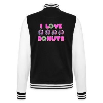 Ich liebe Donuts - College-Sweatjacke - Schwarz/Weiß - Hinten - Marisol (170cm)