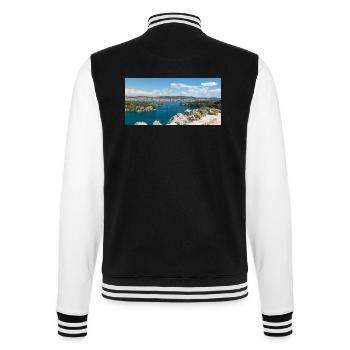 Panoramablick Primošten, Šibenik-Knin, Kroatien - College-Sweatjacke - Schwarz/Weiß - Hinten - Marisol (170cm)