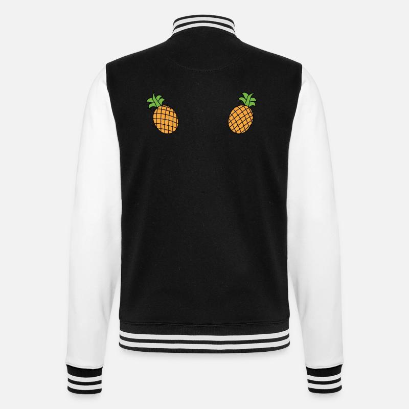 Pineapple Breasts - College Sweat Jacket - black/white