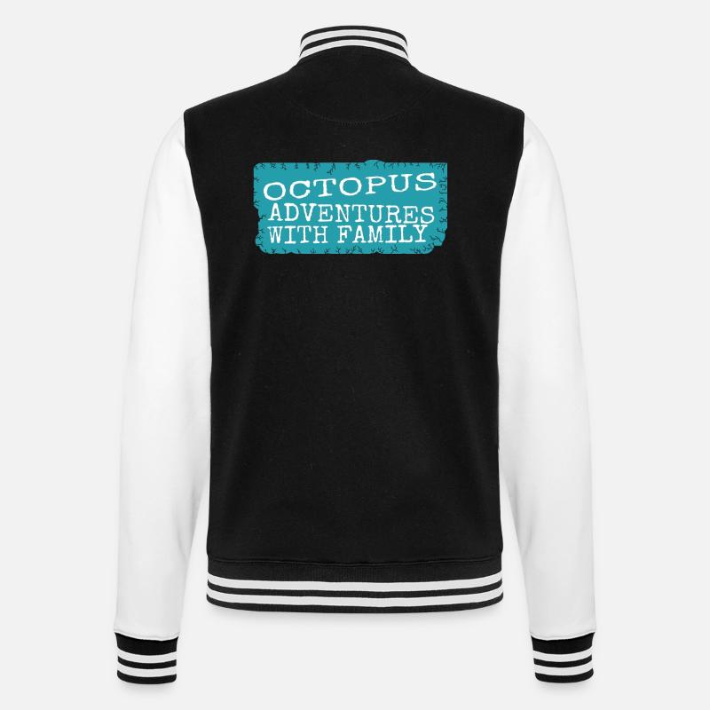 birthday present idea observing octopuses - College-Sweatjacke - Schwarz/Weiß