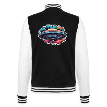 Alien / Spaceship / UFO / Area 51 / All / Mars - College Sweat Jacket - black/white - Back - Marisol (170cm)