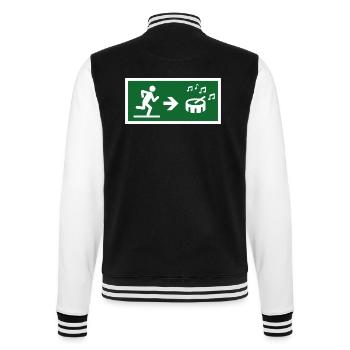 exit to the drum sound - College Sweat Jacket - black/white - Back - Marisol (170cm)