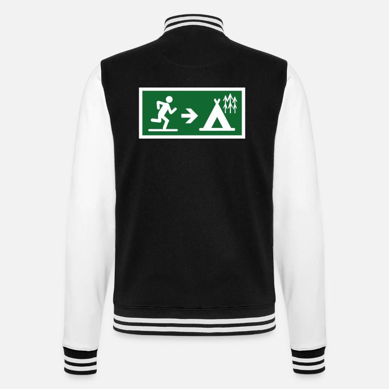 exit to camp - College Sweat Jacket - black/white