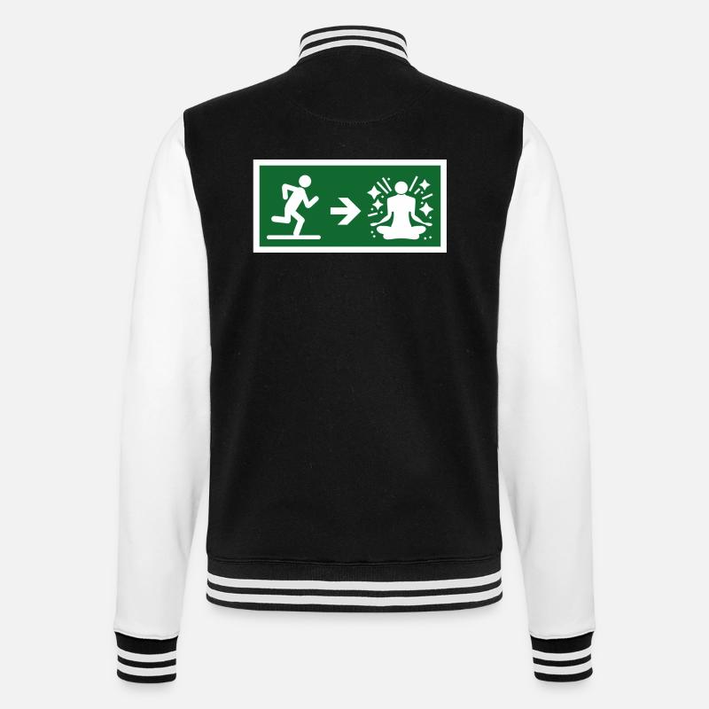 Exit to Meditate - College-Sweatjacke - Schwarz/Weiß