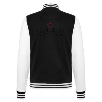 Éléphants amoureux - Veste Teddy - noir/blanc - Dos - Marisol (170cm)