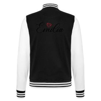 emilia name herz - College-Sweatjacke - Schwarz/Weiß - Hinten - Marisol (170cm)