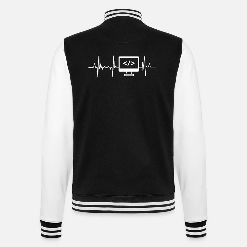 Developer Heartbeat - College Sweat Jacket - black/white
