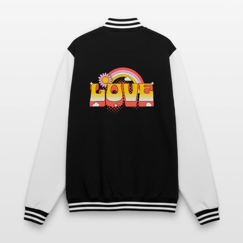 Love Scripture Flower Rainbow Clouds Art College Sweat Jacket