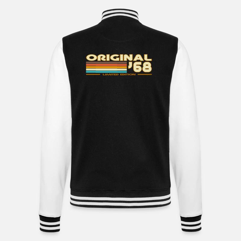 Original 68 Retro 60s Stripes - College Sweat Jacket - black/white