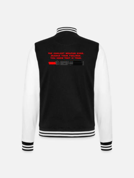 Star Wars: Weapon Lightsaber - College Sweat Jacket - black/white