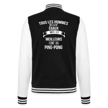 ping pong cadeau humour - Veste Teddy - noir/blanc - Dos - Marisol (170cm)