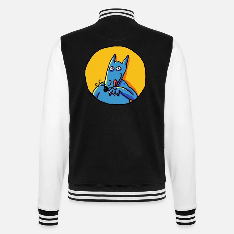 Le loup! - College-Sweatjacke - Schwarz/Weiß