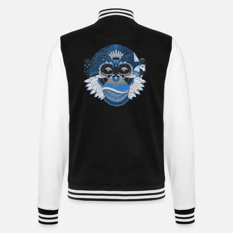 Abstract monkey Gift Gift idea - College Sweat Jacket - black/white