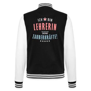 Lehrerin Beruf - Geschenk - College-Sweatjacke - Schwarz/Weiß - Hinten - Marisol (170cm)