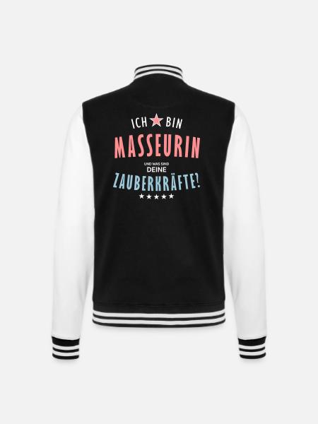 Masseurin Beruf - Geschenk - College-Sweatjacke - Schwarz/Weiß