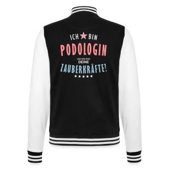 Podologin Beruf - Geschenk - College-Sweatjacke - Schwarz/Weiß - Hinten - Marisol (170cm)