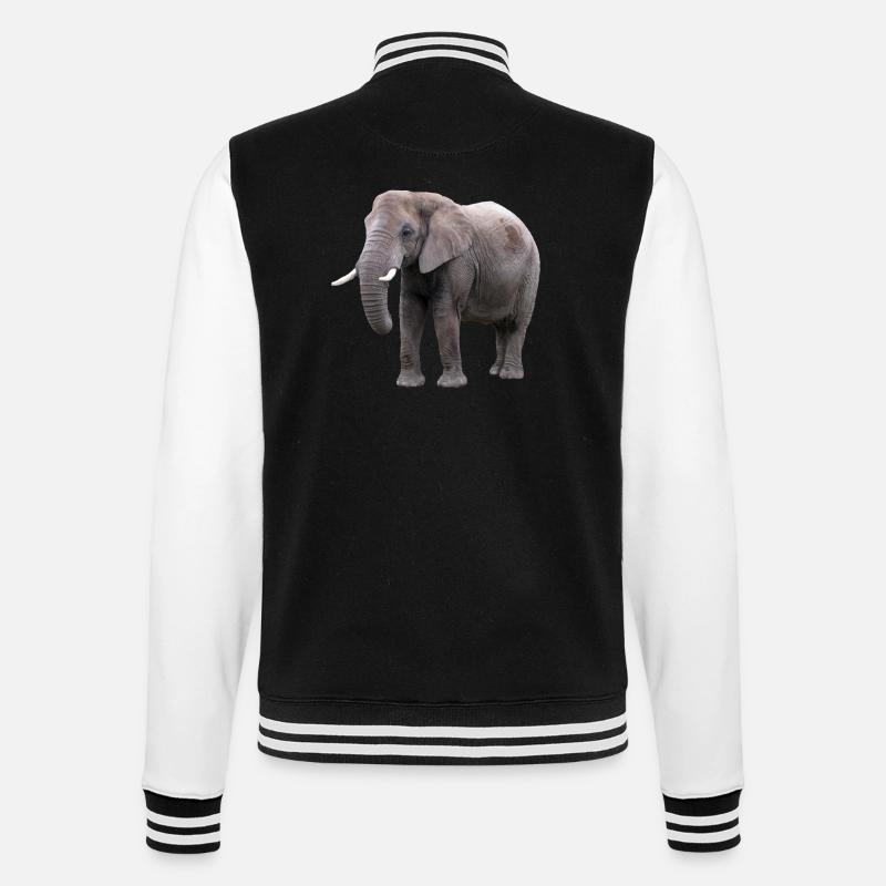 Elephant - College Sweat Jacket - black/white