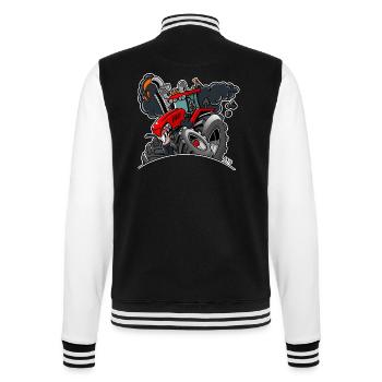 TRAKTOR weiße Grenze - College-Sweatjacke - Schwarz/Weiß - Hinten - Marisol (170cm)