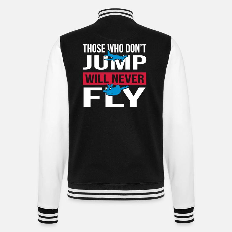 Will Never Fly Skydive - College-Sweatjacke - Schwarz/Weiß