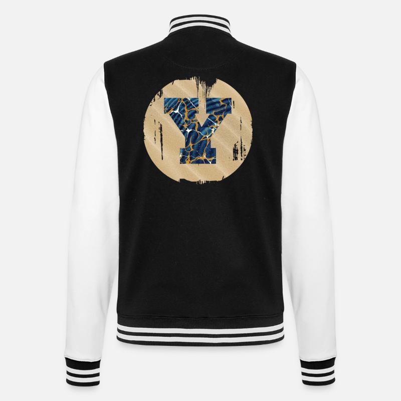 e 16 y - College-Sweatjacke - Schwarz/Weiß