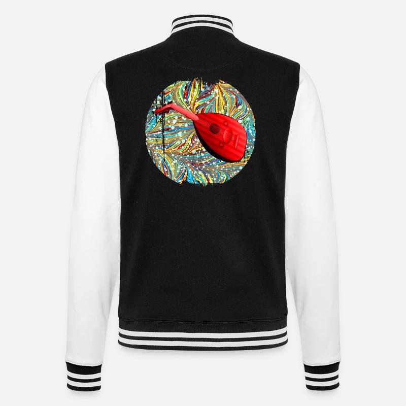 mandoline e 201 - College-Sweatjacke - Schwarz/Weiß