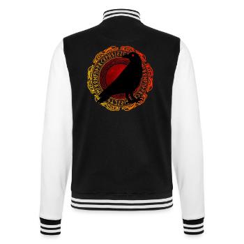 Raven Edda Viking Runes - College Sweat Jacket - black/white - Back - Marisol (170cm)