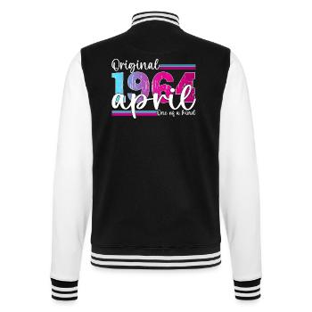 59e anniversaire Mme Magenta April Née en 1964 - Veste Teddy - noir/blanc - Dos - Marisol (170cm)
