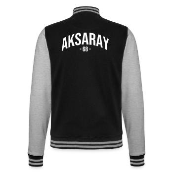 Aksaray 68 Türkei Turkiye Geschenk Aksarayli TR - College-Sweatjacke - Schwarz/Grau meliert - Hinten - Marisol (170cm)