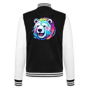 Ours polaire / Animal / Norpol / hiver / enfantin / mignon - Veste Teddy - noir/blanc - Dos - Marisol (170cm)