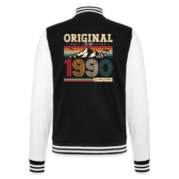 35. Geburtstag Original Juni 1990 Jahrgang 1990 - College-Sweatjacke - Schwarz/Weiß - Hinten - Marisol (170cm)
