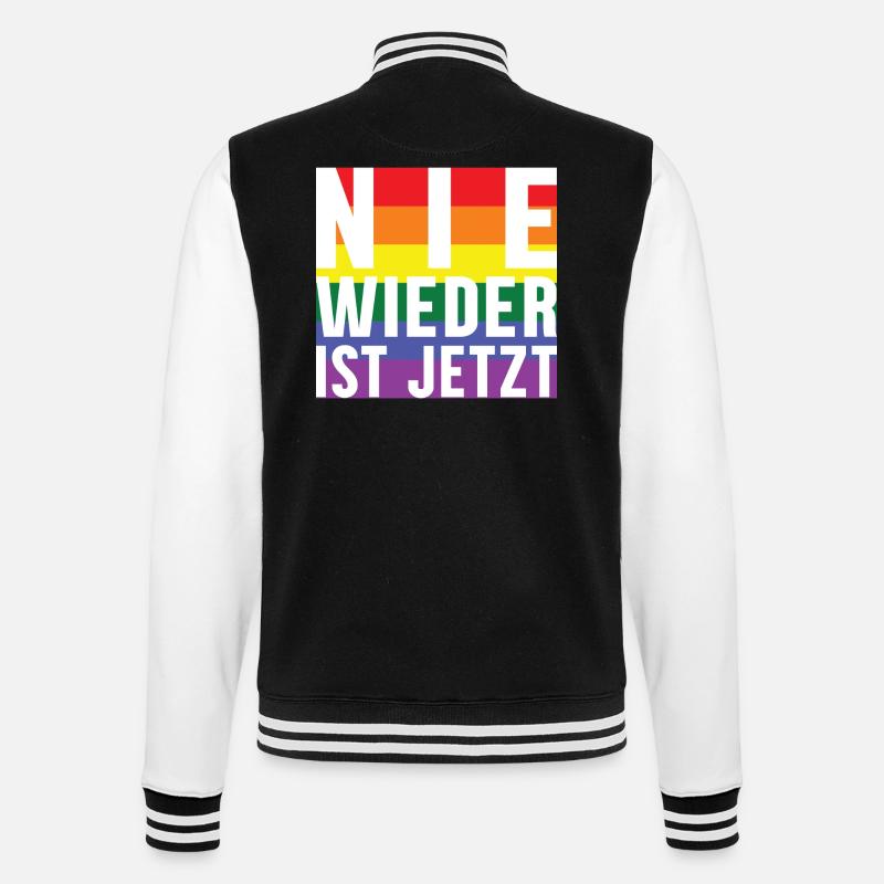 Never again lettering Pride - College Sweat Jacket - black/white
